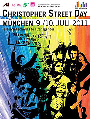 Christopher-Street-Day CSD München unter dem Motto: "Für ein solidarisches Miteinander: Lesben vor!" am 9.+10.07.2011